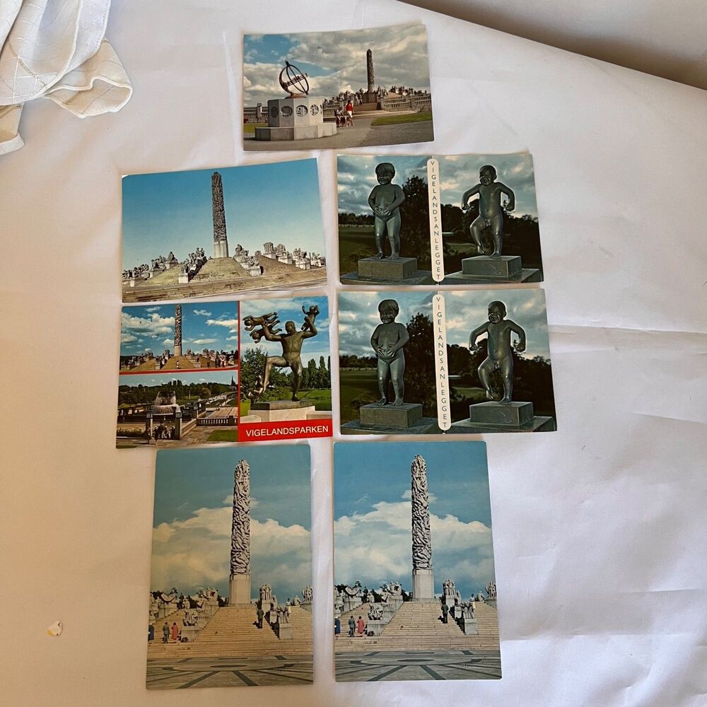 Gustav Vigeland  Sculpture Park Grounds, Oslo Norway, Frogner Park VTG Postcards